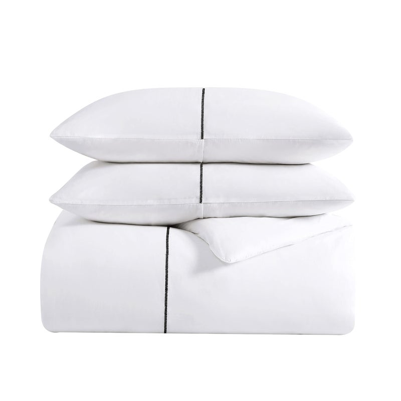 Vera Wang - Queen Duvet Cover Set, Soft Bedding Set with Matching Shams, Button Closure, Chic Room Essentials (Zig Zag White, Queen) - Image 5
