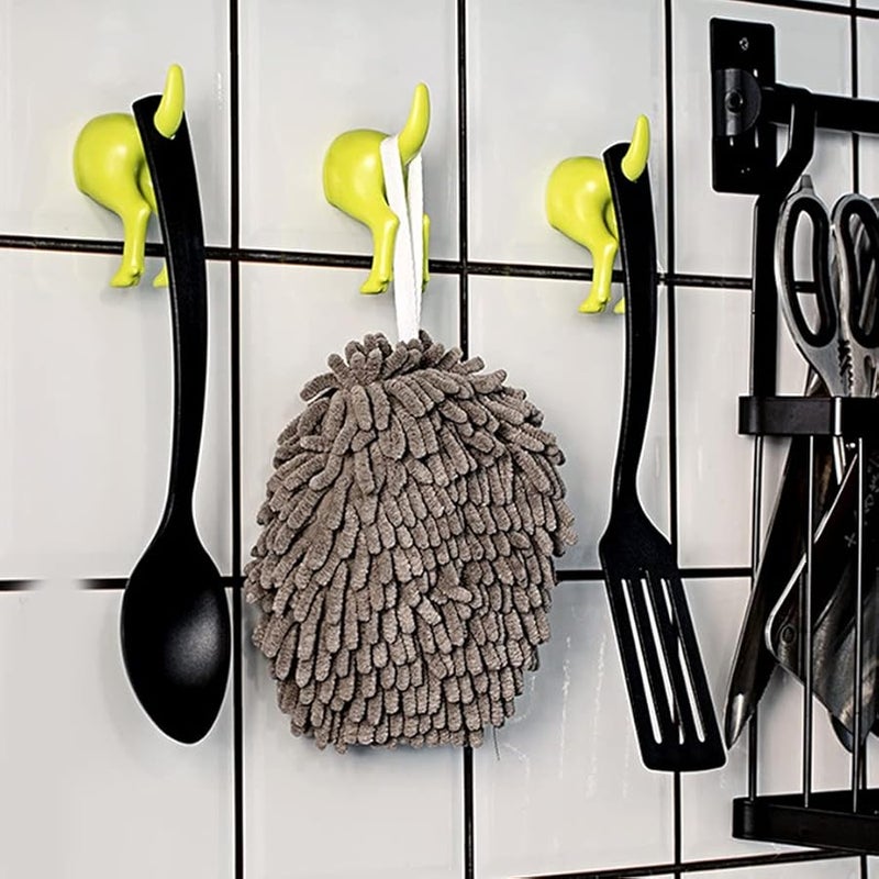 4 قطع خطافات مفاتيح ذيل الكلب الإسكندنافية حامل معطف وقبعة مثبت على الحائط باللون الأسود - Image 4