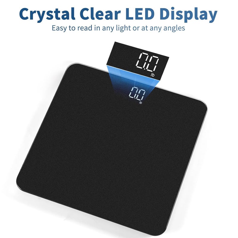 Vitafit Weight Scale, High Accuracy in 0.05kg by Our Professional Scale Factory Since 2001, LED and Step On, 3*AAA Batteries Included, 182kg, Spray Silver Black - Image 4