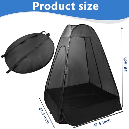 Emsiok 1Person Camping Chair Pop up Tent 47x47x59 See Through Single Mesh Tent Bugs Barrier Mosquito Net 2 Zipper Doors Outdoor Sports Pod Shelter with Bag for Fishing Not Included Chair - Image 3