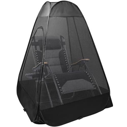 Emsiok 1Person Camping Chair Pop up Tent 47x47x59 See Through Single Mesh Tent Bugs Barrier Mosquito Net 2 Zipper Doors Outdoor Sports Pod Shelter with Bag for Fishing Not Included Chair - Image 1