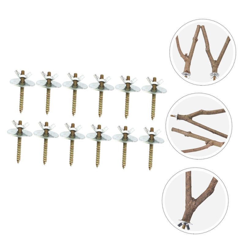 ORFOFE 12sets Bird Perch Stand Screws Fasteners for Birdcage Accessories Easy Installation Fit for Secure Feeding Stations - Image 4