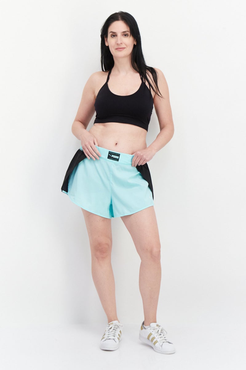 PUMA Women Sportswear Fit Brand Logo Training Shorts, Green - Image 3