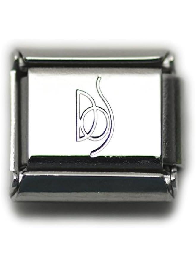 Arabest Alphabet Letter Initial, 9mm Traditional Classic Type Italian Modular Charm Bracelet Link - Stainless Steel - Image 2