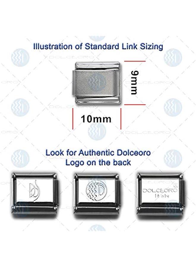 Arabest Alphabet Letter Initial, 9mm Traditional Classic Type Italian Modular Charm Bracelet Link - Stainless Steel - Image 3