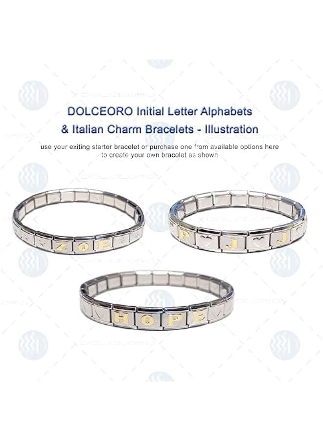 Arabest Alphabet Letter Initial, 9mm Traditional Classic Type Italian Modular Charm Bracelet Link - Stainless Steel - Image 4