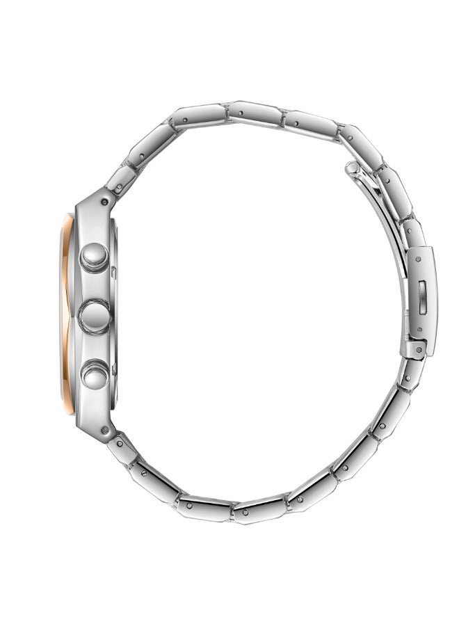 سلازنجر ساعة رجالية متعددة الوظائف بسوار معدني فضي - Image 3