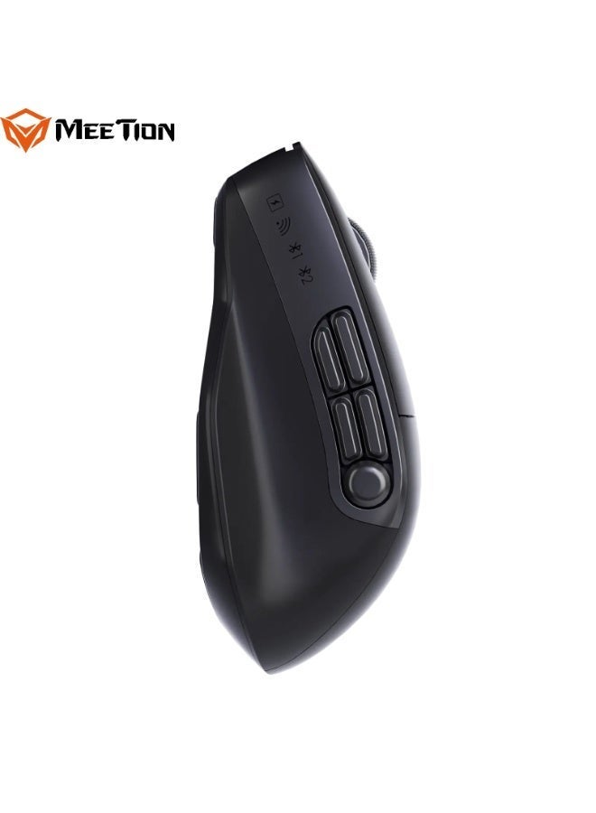 MEETION Dual Mode Ergonomic Mouse BTM012 Dual-Mode Connectivity Whisper Quiet Clicks Adjustable 6 levels DPI Smart Light Indicators Dual-System Compatibility Custom Control Buttons - Image 3