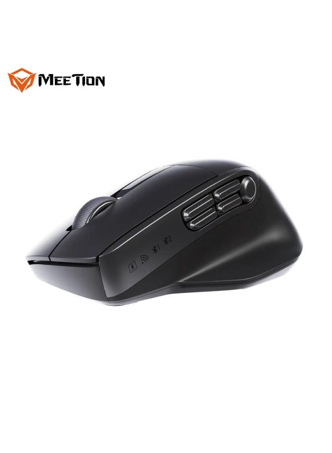 MEETION Dual Mode Ergonomic Mouse BTM012 Dual-Mode Connectivity Whisper Quiet Clicks Adjustable 6 levels DPI Smart Light Indicators Dual-System Compatibility Custom Control Buttons - Image 2