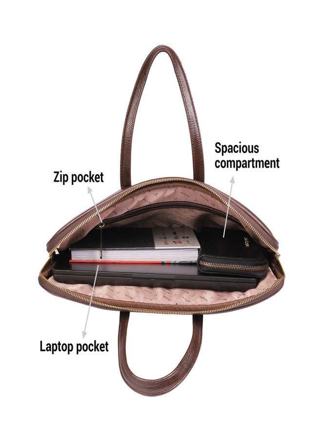 Mochi Unisex Adults Brown Casual Synthetic Soft Body Zipper Closure Solid Laptop Bags With 1 Pocket And 1 Compartments (37-55) - Image 5