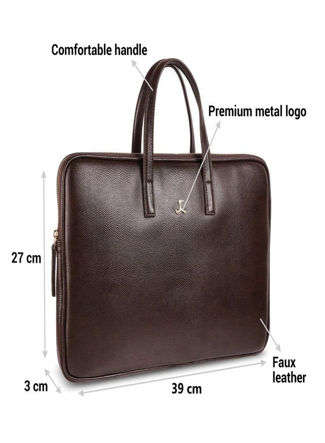 Mochi Unisex Adults Brown Casual Synthetic Soft Body Zipper Closure Solid Laptop Bags With 1 Pocket And 1 Compartments (37-55) - Image 3