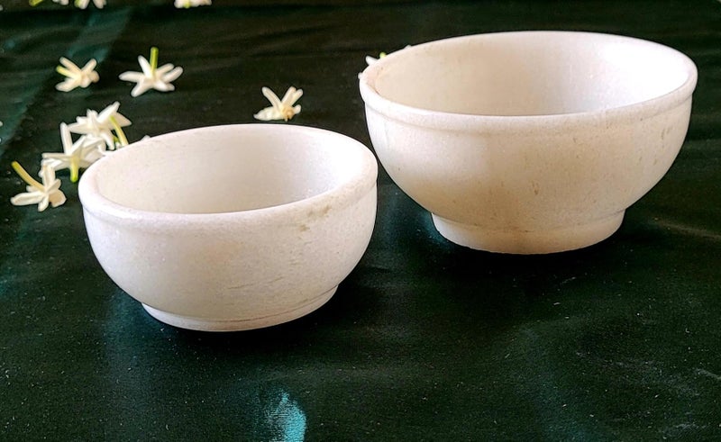 R&M Marble Serving Bowls, Salad Bowls 1 Piece, Bowl for Kitchen, Serving Bowl for Soup, Pasta, Side Dishes and Entertaining, Marble White - Image 2