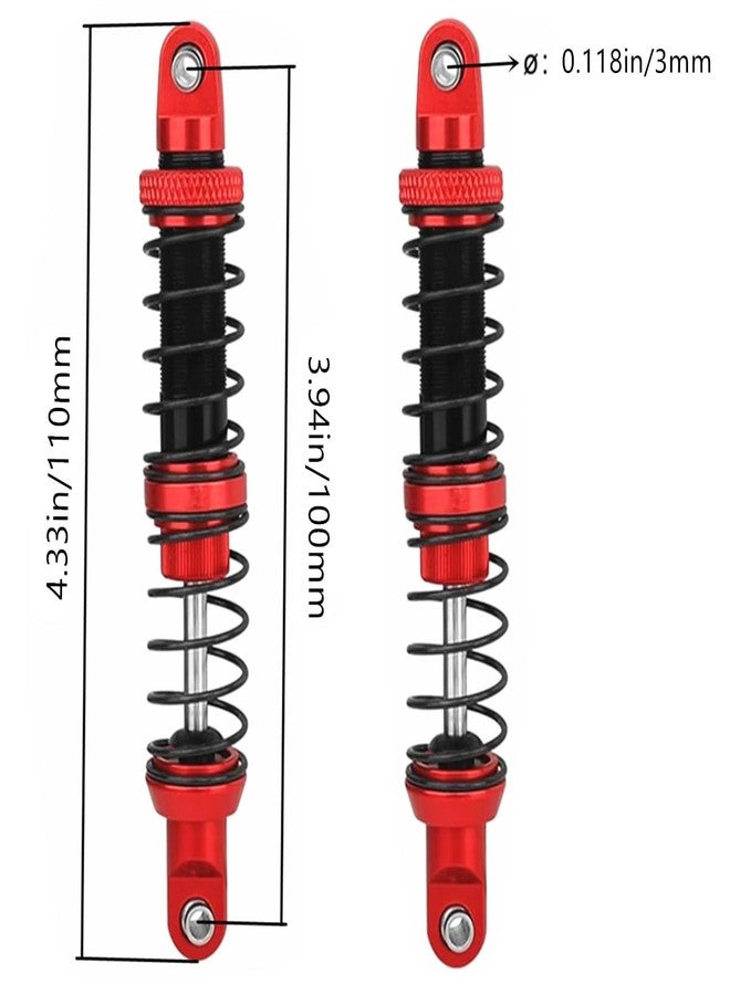 ممتص صدمات 100 مم للسيارات الزاحفة بمقياس 1/10 - متوافق مع Axial SCX10 I II III، Capra، TRX4، D90، Wraith - ممتص صدمات معدني مطور لأداء أفضل على الطرق الوعرة - Image 3