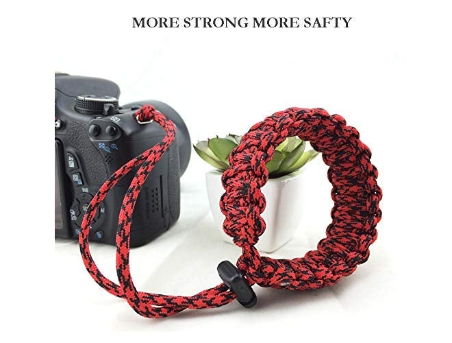 RUBRIC ® Braided King Cobra Paracord Hand Grip Wrist Strap for All DSLR Camera/Binoculars (Red and Black) - Image 2