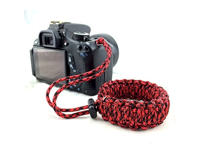 RUBRIC ® Braided King Cobra Paracord Hand Grip Wrist Strap for All DSLR Camera/Binoculars (Red and Black) - Image 1