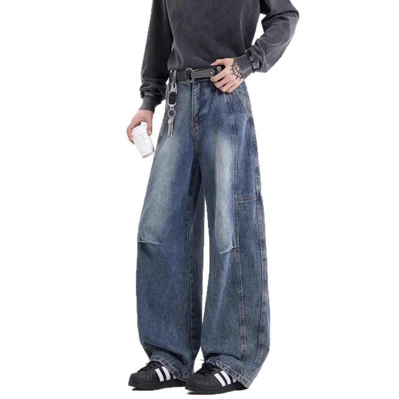 Unisex Classic Denim Jeans Loose Fit Daily Outdoor Wear - Image 4