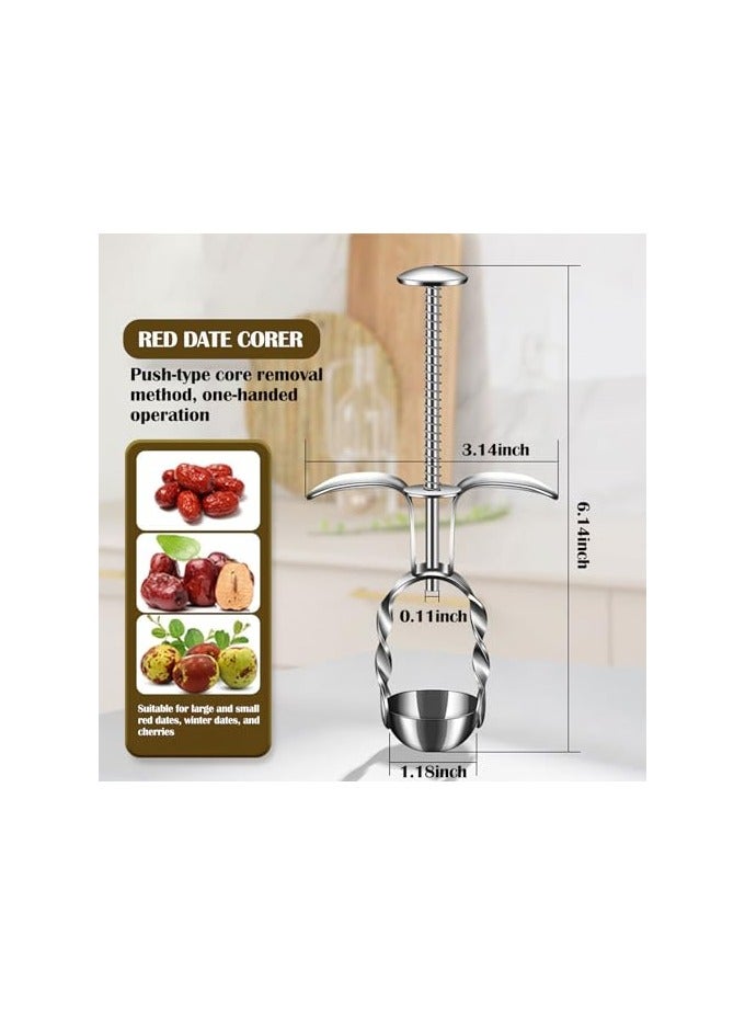 erorex Cherry Pitter Tool - Red Date Corer is Easy to Use and Clean, Suitable for Large and Small Red Dates, Hawthorn, Cherry Pitting, Kitchen Gadgets - Image 4