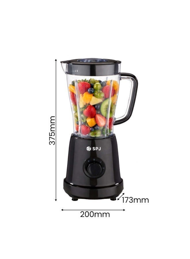 SPJ 500W Stand Blender Mixer Grinder, 1.5L Jar & 250ML Grinder Cup, 2-Speed Control with Pulse, Stainless Steel 4-Blade System, Anti-Slip Base, Black Finish, 1 Year Warranty - Image 5