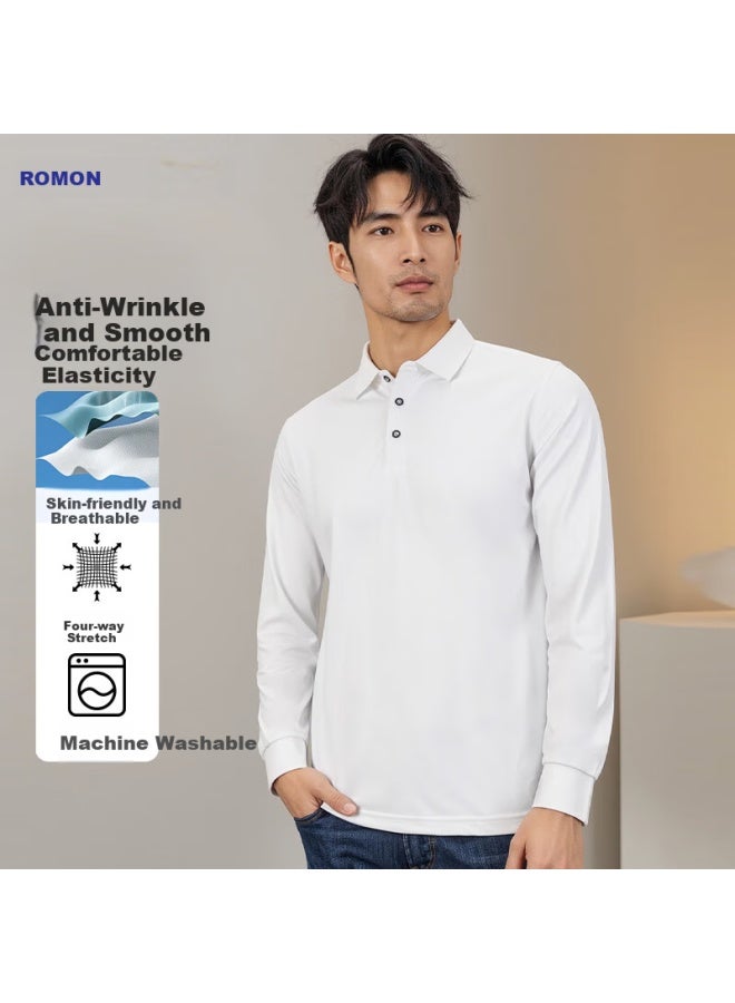 Romon Long Sleeve T-Shirt Men And Women Couple Solid Color Top Shirt Sweatshirt T-Shirt Workwear Plus Size Undershirt Workwear Men'S Clothing - Image 2