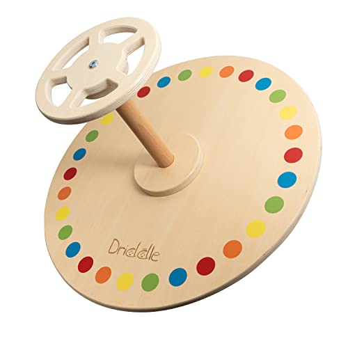Driddle Wooden Spinner Seat Sit and Spin Bigger Size Classic Spinning Activity Toy for Toddlers Kids All Ages Patent Pending - Image 1
