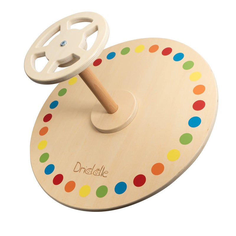 Driddle Wooden Spinner Seat Sit and Spin Bigger Size Classic Spinning Activity Toy for Toddlers Kids All Ages Patent Pending - Image 2