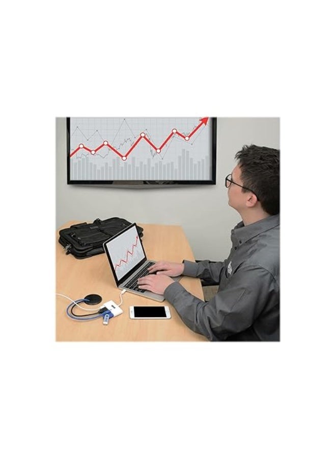 Tripp Lite USB-C Multiport Adapter - 4K HDMI, USB 3.x (5Gbps) Hub Port, GbE, 60W PD Charging, HDCP, White U444-06N-H4GU-C - Image 2