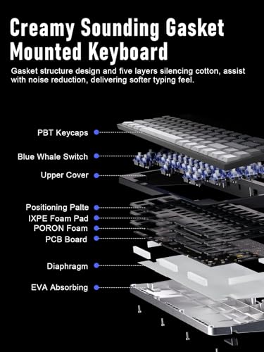 ZIPFORCE 68-Key Mechanical Keyboard, Blue Liner Switches, Type-C Wired Connection, Multi-Color Mixed Backlight, PBT Keycaps, 100 Million Keystroke Lifespan, Hot Swappable Compact Gaming Keyboard - Image 2