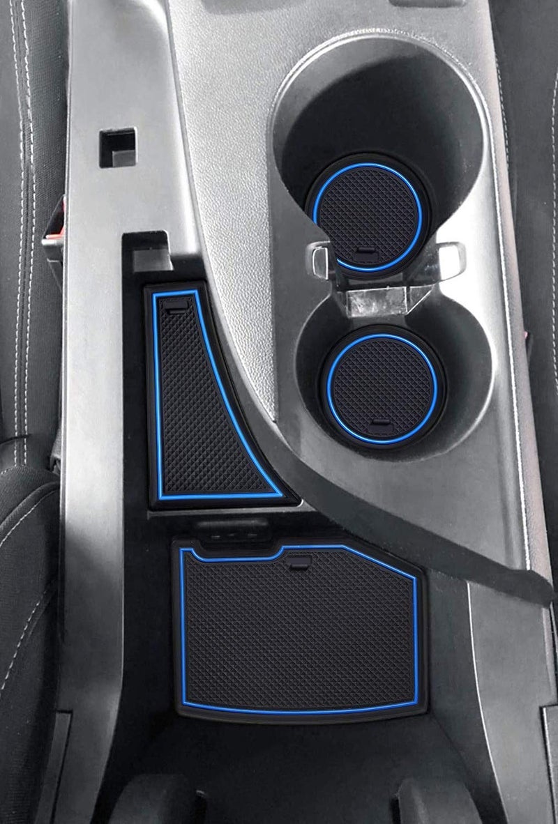 SENSHINE Accessories for Chevy Camaro 20162021 2022 2023 2024 Interior NonSlip Anti Dust Cup Holder Inserts Center Console Liner Mats Door Pocket Liners 9pc Set Blue Trim