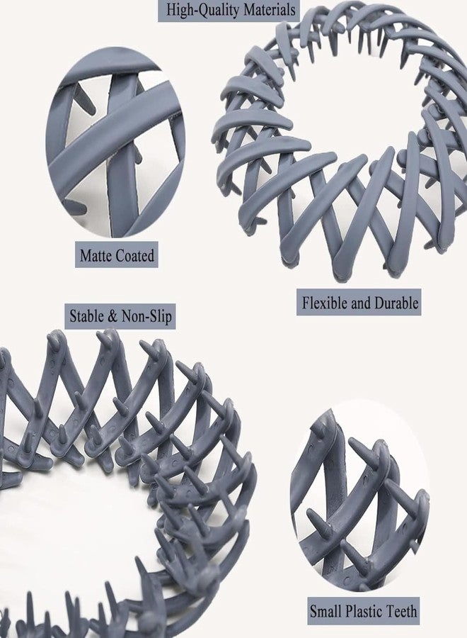 مشابك شعر هايسيل على شكل عش الطائر: مشبك كروي بلاستيكي عالي قابل للتمديد والطي لعمل ذيل حصان أنيق وكعكة سحرية - حامل شعر نسائي، وأداة صنع الشعر، وإكسسوارات للاستخدام اليومي (عبوة من 5 قطع) - Image 4