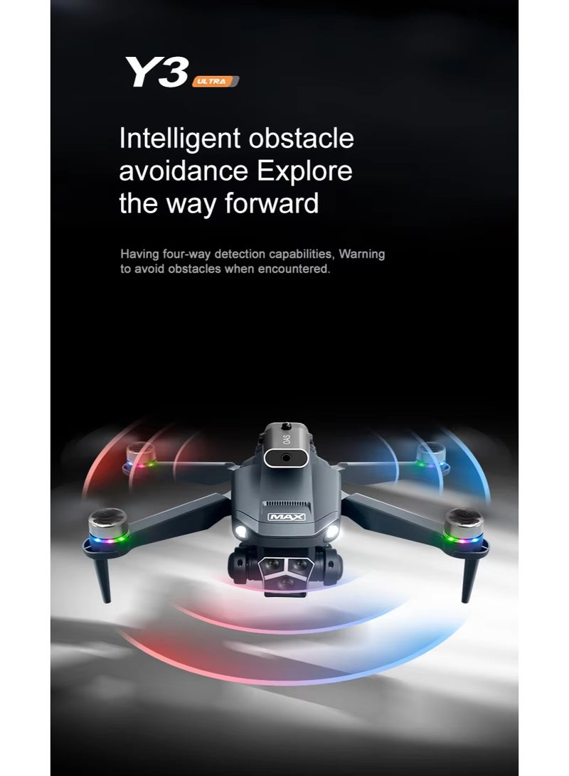 BlueFire M3 Y3 Ultra Beginner Drone with 480P FPV HD Camera & Big Screen | Foldable Quadcopter with Brushless Motor | 4-Way Infrared Obstacle Avoidance  | 2.4G WiFi Remote Control + APP | Altitude Hold, Headless Mode, One-Key Takeoff/Landing | LED Lights for Night Flight | Portable Lightweight Drone for Beginners & Kids | 100m Range | 10 Min Flight Time | Easy to Fly, Safe & Stable Drone Gift Idea - Image 5