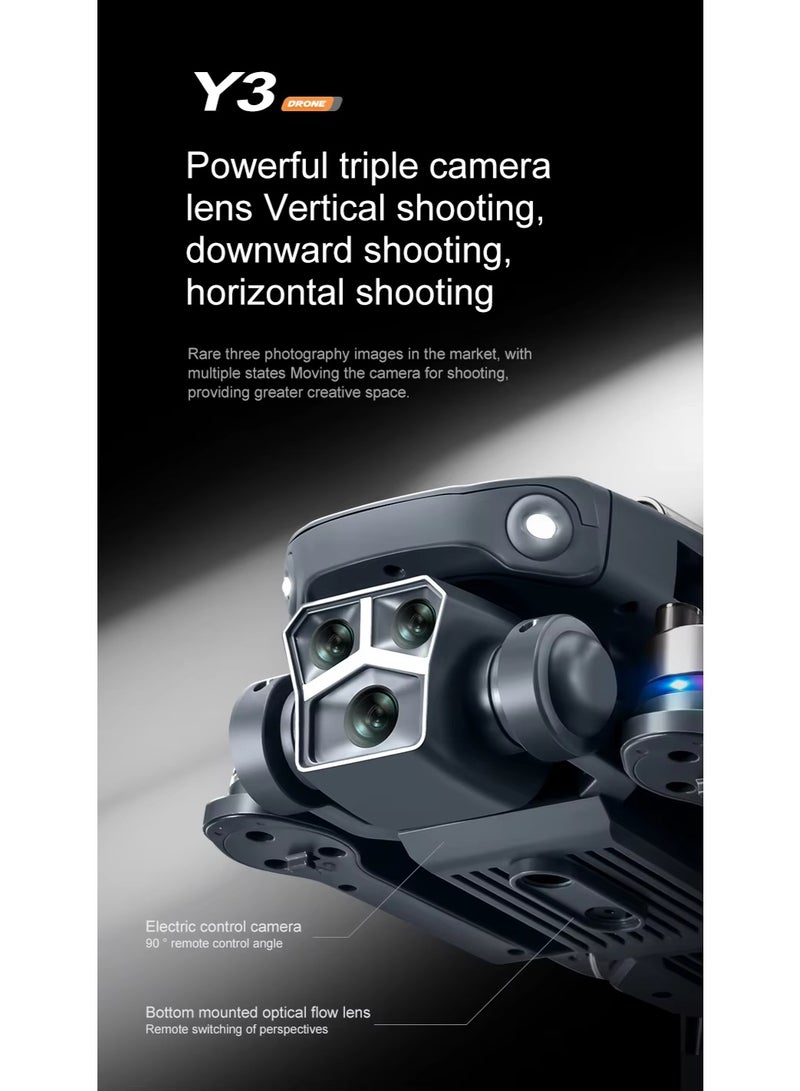 BlueFire M3 Y3 Ultra Beginner Drone with 480P FPV HD Camera & Big Screen | Foldable Quadcopter with Brushless Motor | 4-Way Infrared Obstacle Avoidance  | 2.4G WiFi Remote Control + APP | Altitude Hold, Headless Mode, One-Key Takeoff/Landing | LED Lights for Night Flight | Portable Lightweight Drone for Beginners & Kids | 100m Range | 10 Min Flight Time | Easy to Fly, Safe & Stable Drone Gift Idea - Image 2