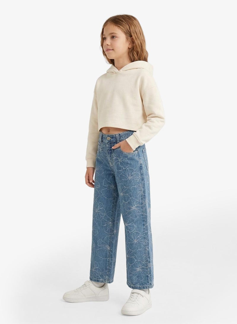 NAME IT Kids Printed Wide Leg Jeans - Image 1