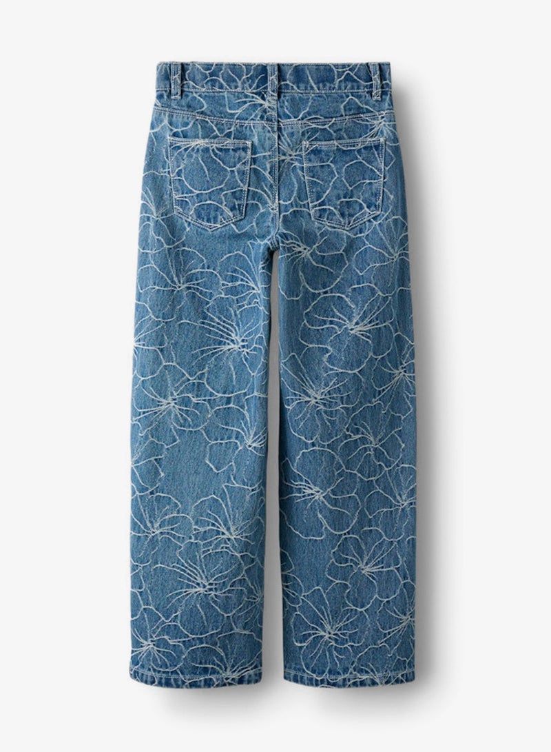 NAME IT Kids Printed Wide Leg Jeans - Image 3