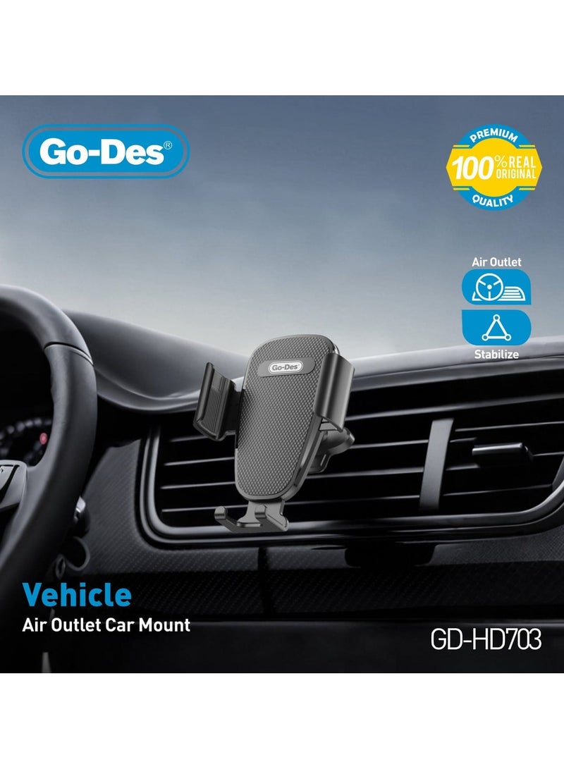 جو-ديز حامل منفذ هواء ثابت مثبت على السيارة، يدور بزاوية 360 درجة، حامل هاتف عالمي للأجهزة المحمولة - Image 2
