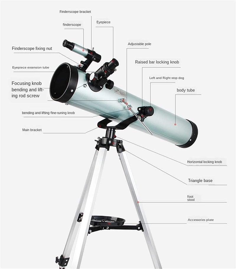 Artnery Space Hunter az 76mm Newtonian Astronomical Reflector Basic Telescope with 700 Focal Length, 175x Upto 350X Magnification - Image 4