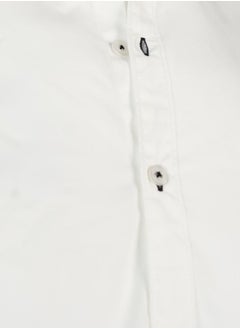 Dennis Lingo Men white regular fit solid full sleeves button down cotton blend shirts with button closure featuring a spread collar- a fresh take on timeless style.  - Image 3
