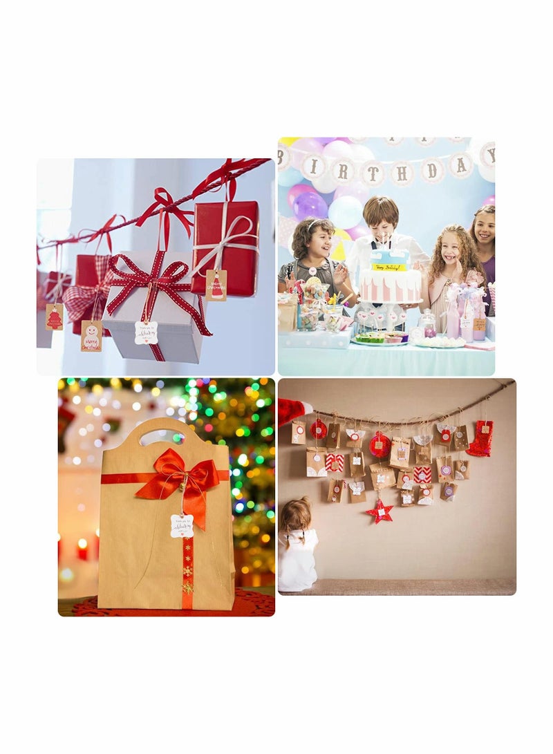 Excefore Thank You Tags, 200pcs 2 Colors 1 Inch(3cm) Thank You for Celebrating with Us Paper Gift Tags Kraft Paper Tags with 13FT Hemp Ropes - Image 3