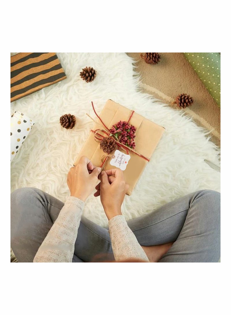 Excefore Thank You Tags, 200pcs 2 Colors 1 Inch(3cm) Thank You for Celebrating with Us Paper Gift Tags Kraft Paper Tags with 13FT Hemp Ropes - Image 4