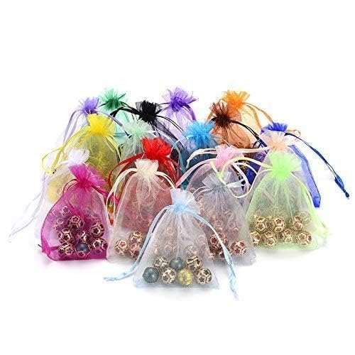 Adaamya® 50 Pcs Mix Colour Organza Unisex stylish Drawstring Potli Pouch for Jewellery, Money Notes, Women Wallet, Gift Bags rakhi, handbag Shagun Pouch, Candy Bags, Cosmetics (3" X4 (8 x 10 Cm)) - Image 5