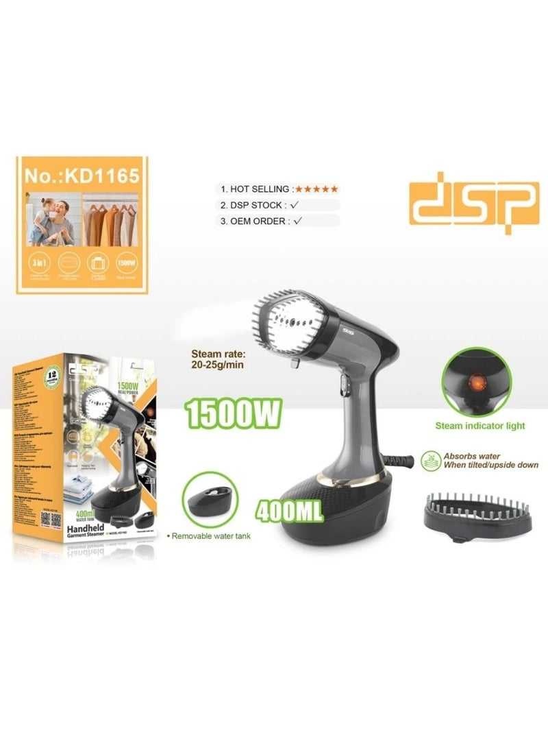DSP Handheld Garment Steamer /400 ML Removable Tank/1500W(KD1165) - Image 1