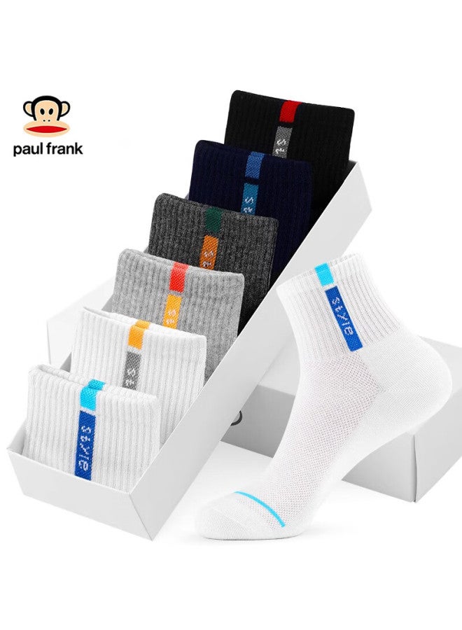 Paul Frank 100% Pure Cotton Socks For Men, Mid-calf Comfortable Style, Odor-resistant Socks, Men's 7a Antibacterial Autumn And Winter Sports Casual Socks - Image 2