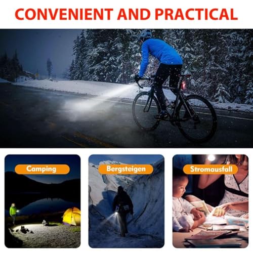 FabSports USB Rechargeable Bike Headlight & Tail Light Set/Combo, Bright, Waterproof LED Light for Road/Mountain Bicycles - Image 4