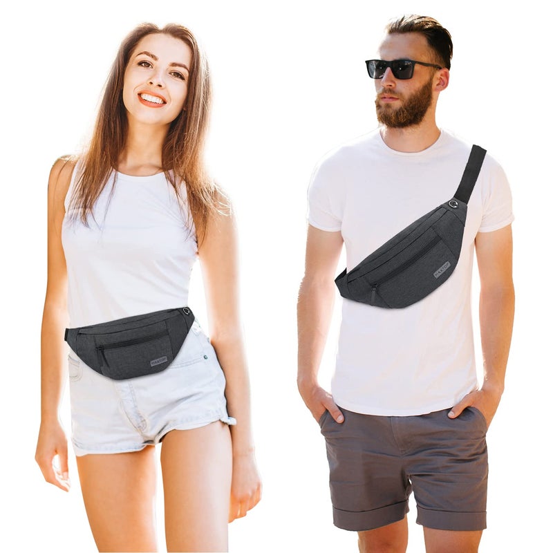 Maxtop Crossbody Fanny Pack Belt Bags Women Men Shoulder Sling Bag with 4-Zipper Pockets,Gifts for Enjoy Sports Festival Workout Traveling Running Casual Hands-Free Waist Pack Carrying All Phones, Large - Image 2