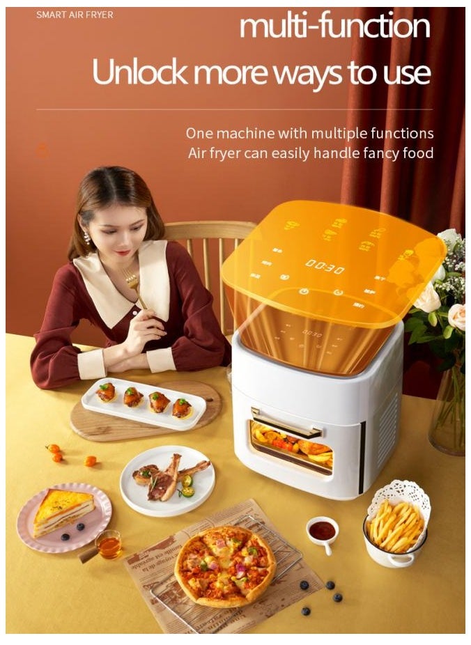 Generic - 15L Large Capacity Electric Oven,2400w Air Fryer Toaster Oven With Steam, Toast, Air Fry, Bake, Visual Cooking Window, 7 In 1 Function, Digital Touchscreen - Image 1