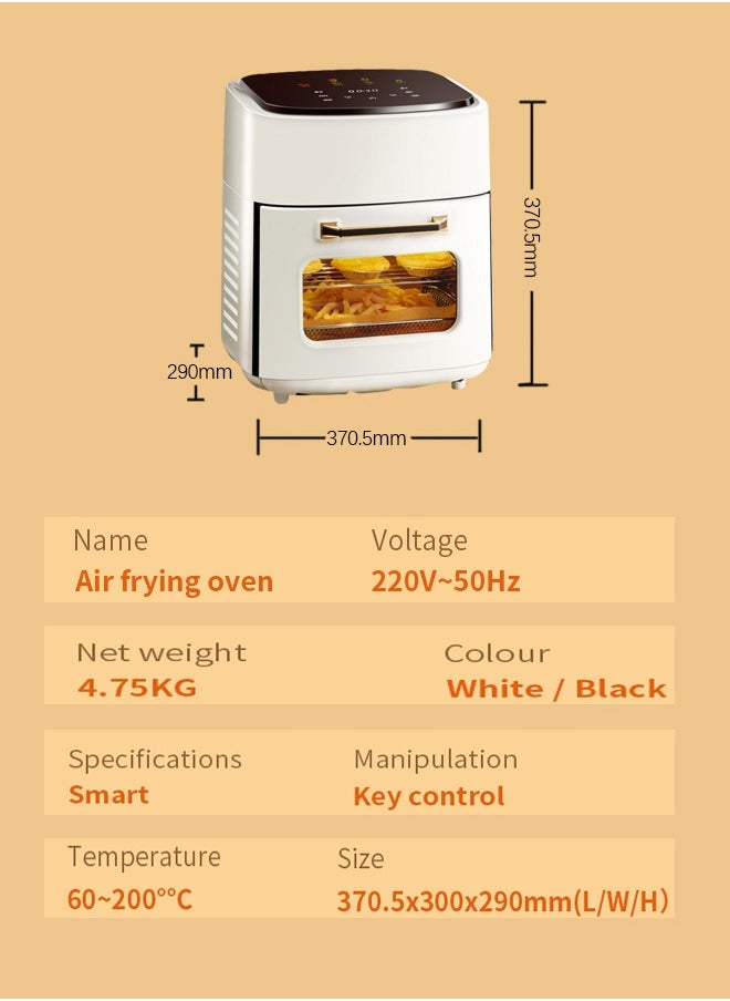 Generic - 15L Large Capacity Electric Oven,2400w Air Fryer Toaster Oven With Steam, Toast, Air Fry, Bake, Visual Cooking Window, 7 In 1 Function, Digital Touchscreen - Image 1