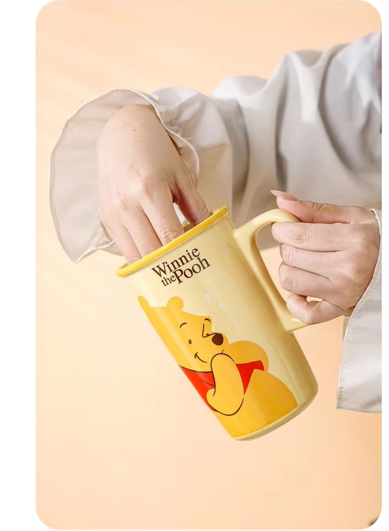 ديزني كوب سيراميك ويني ذا بوه مع صندوق هدايا | كوب قهوة كرتوني لطيف سعة 500 مل للأطفال والكبار | كوب شاي/لاتيه عالي الجودة | هدية عيد ميلاد مثالية - Image 3