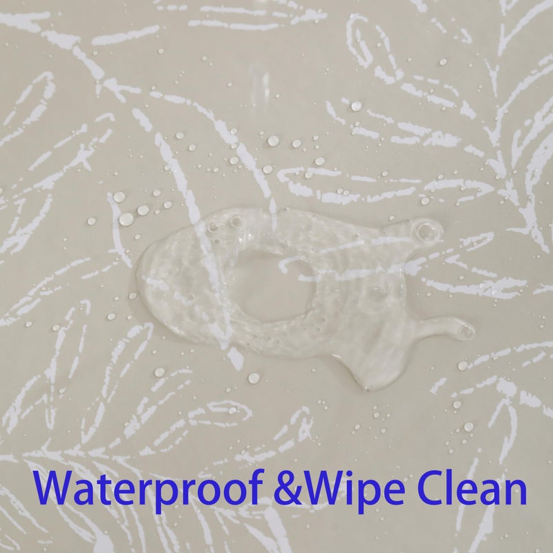 Walrus Heavy Duty Vinyl Tablecloth with Flannel Backing Waterproof Oil-Proof Plastic Table Cloth Stain-Resistant Wipeable Rectangle or Square Table Cover for Indoor and Outdoor (Beige Leaf,60x84 Inch) - Image 5