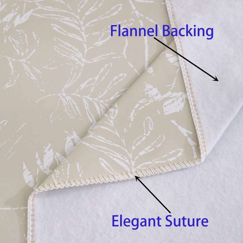Walrus Heavy Duty Vinyl Tablecloth with Flannel Backing Waterproof Oil-Proof Plastic Table Cloth Stain-Resistant Wipeable Rectangle or Square Table Cover for Indoor and Outdoor (Beige Leaf,60x84 Inch) - Image 4