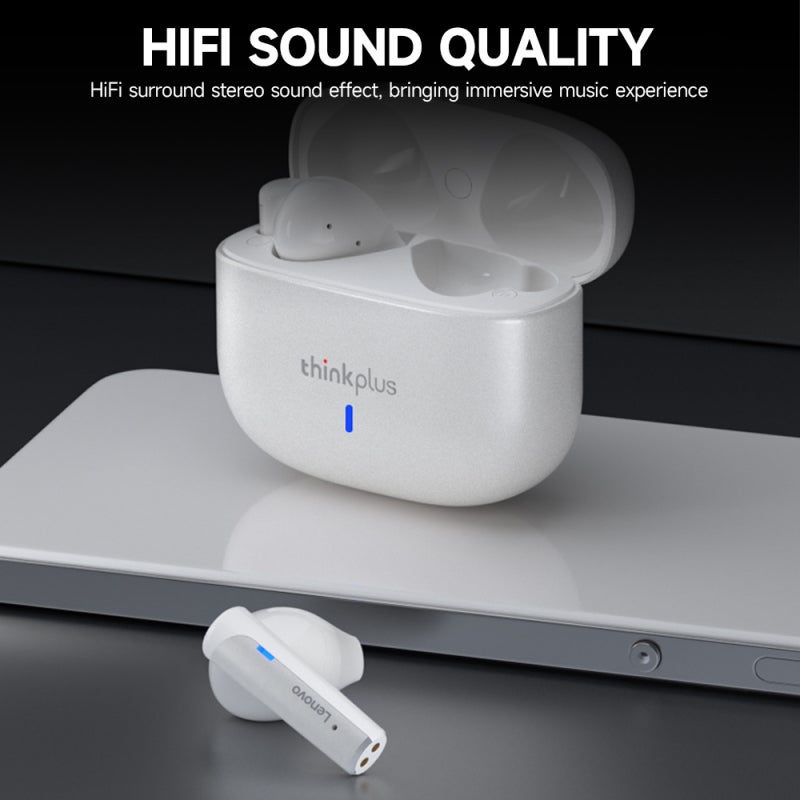 Bluetooth Earbuds: Grey Ergonomic Semi-In-Ear Design - BT5.3 Chip Fast Stable Low Latency Connection HiFi Surround Stereo Sound With 10mm Moving Coil For Music Lovers And Daily Use - Image 4