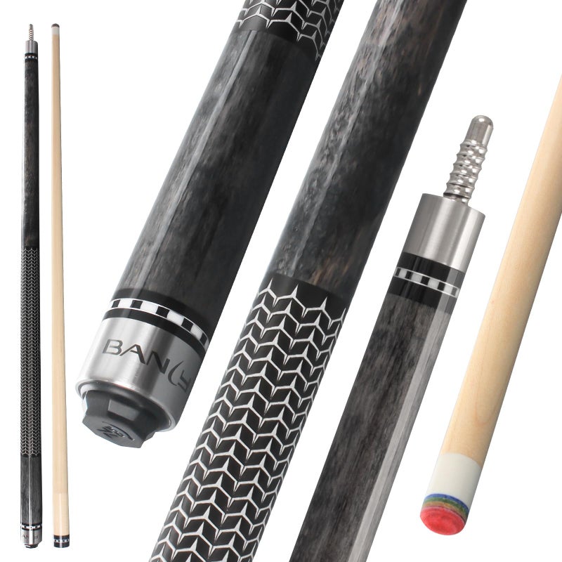 Banly Billiard Cues Sticks - 58" Pro Taper Canadian Maple Wood Pool Cues, 12.5mm Tip Low-Deflection Cue Stick, Pool Stick for Precision Control in 9-Ball & Competitive Play - Dark Grey - Image 1
